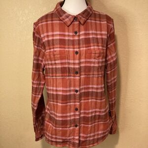 Cotapaxi Mero Flannel Shirt - Women's Size Large, Orange/Burgundy/Pink Plaid